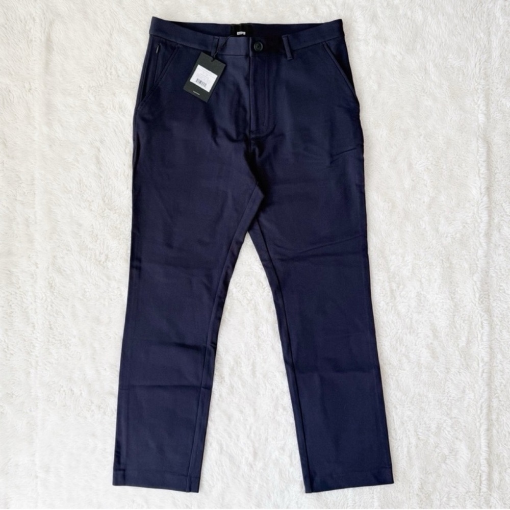 NWT AWAY Travel Men Navy Blue Chino Trouser Pants US36 Preppy Classic Minimal